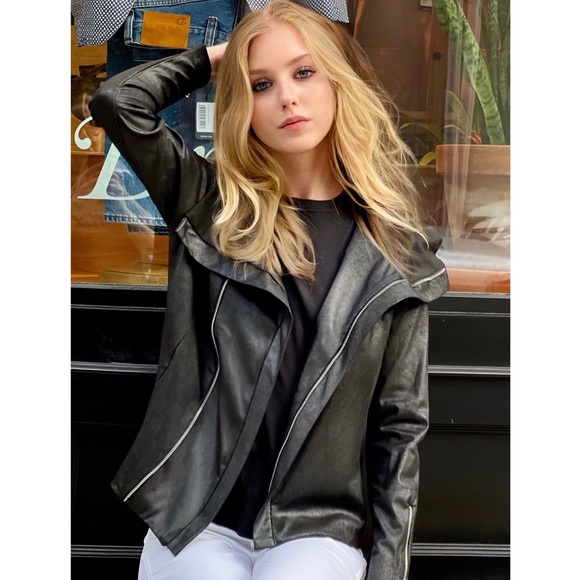 NWOT DUETTE NYC Vegan Matte Suede Moto Jacket - "The Varick" - Picture 4 of 12